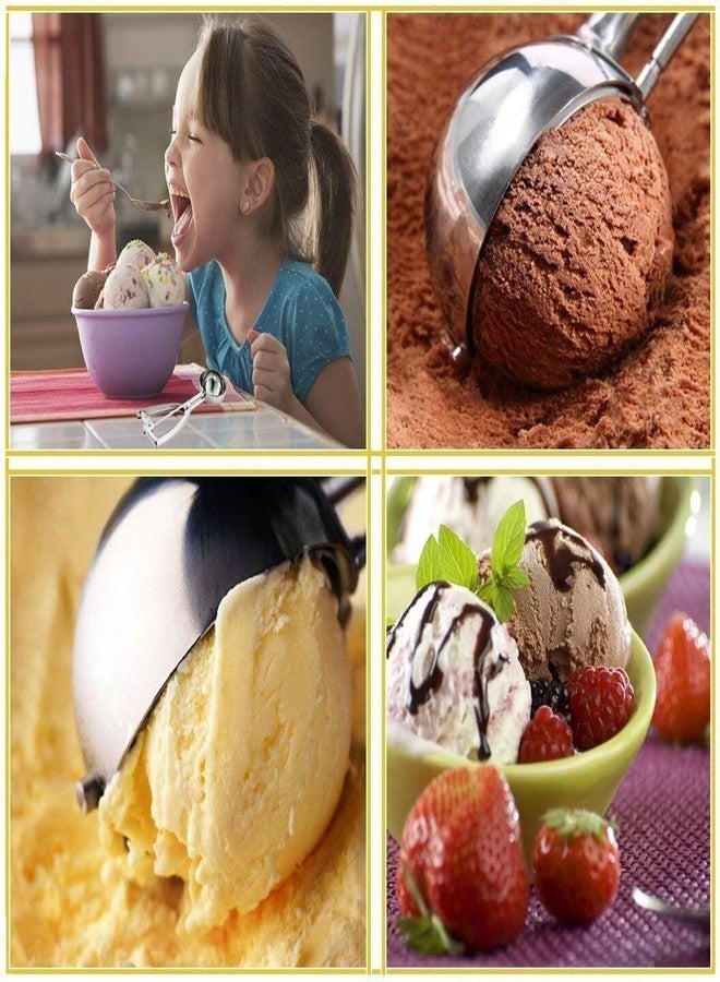 SEASPIRIT Stainless Steel Easy Handheld Multi Use Stainless Steel Ice Cream Scooper Melon Scoop (Silver) - Image 2